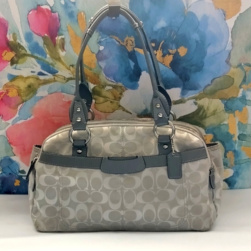 Authentic Coach Penelope signature Jacquard Handbag F14695